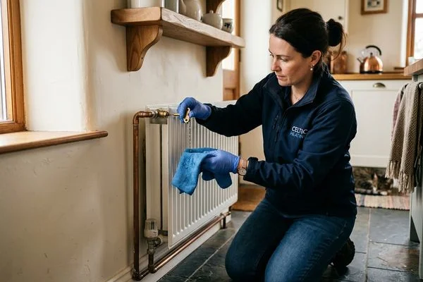Radiator bleeding and balancing during a heating system repair
